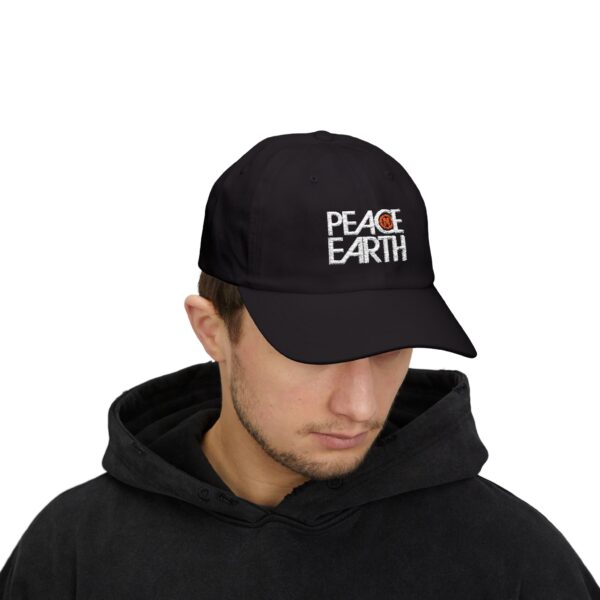 Peace On Earth Embroidered Hat : Classic Low Profile Cap, Relaxed Fit Dad Hat - Image 3