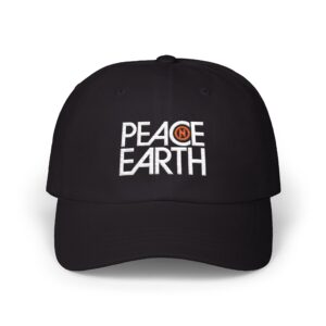 Peace On Earth Embroidered Hat : Classic Low Profile Cap, Relaxed Fit Dad Hat